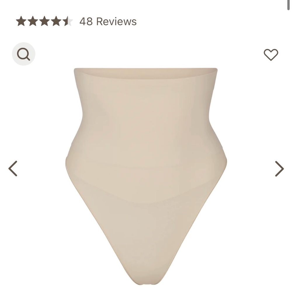 Skims High Waisted Core Control Thong in Sand size L/XL.